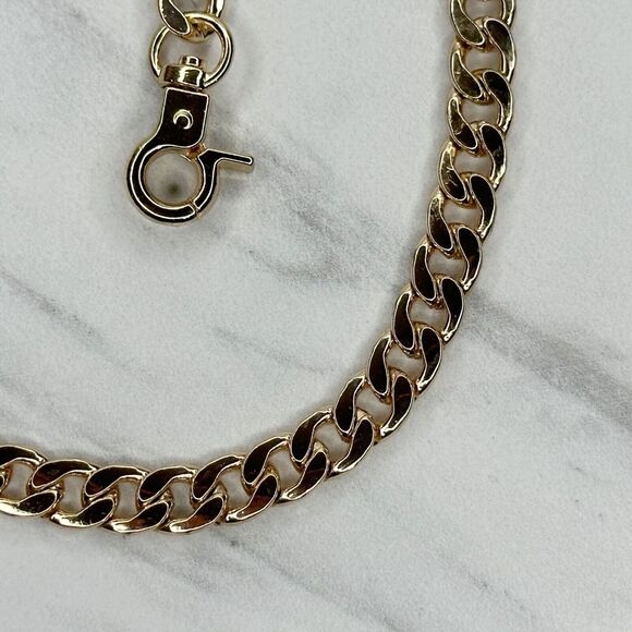 Gold Tone Flat Chain Link Purse Handbag Replacement Strap 47" ✨ - Picture 9 of 12